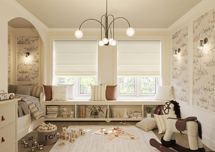 Rhea, Meringue - Motorised Roman Blind - Image 8